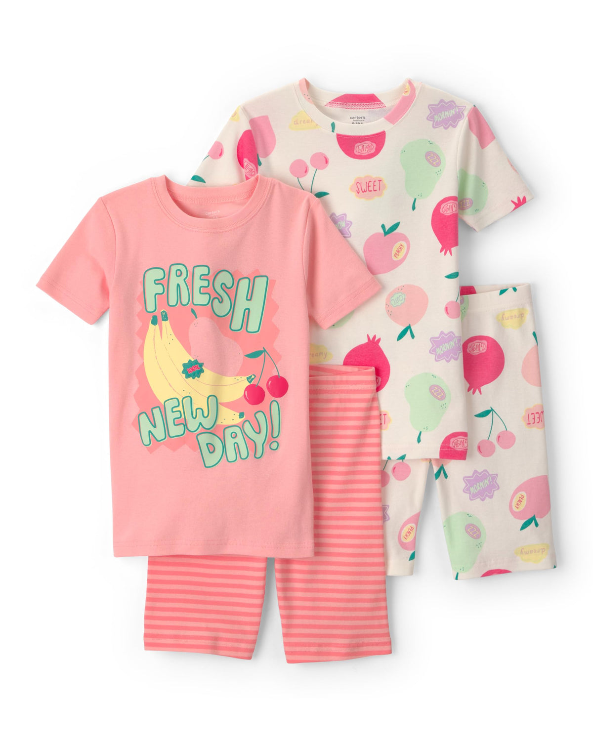 Carter's Girls' 4-piece Tight Fit Cotton Pajama Set