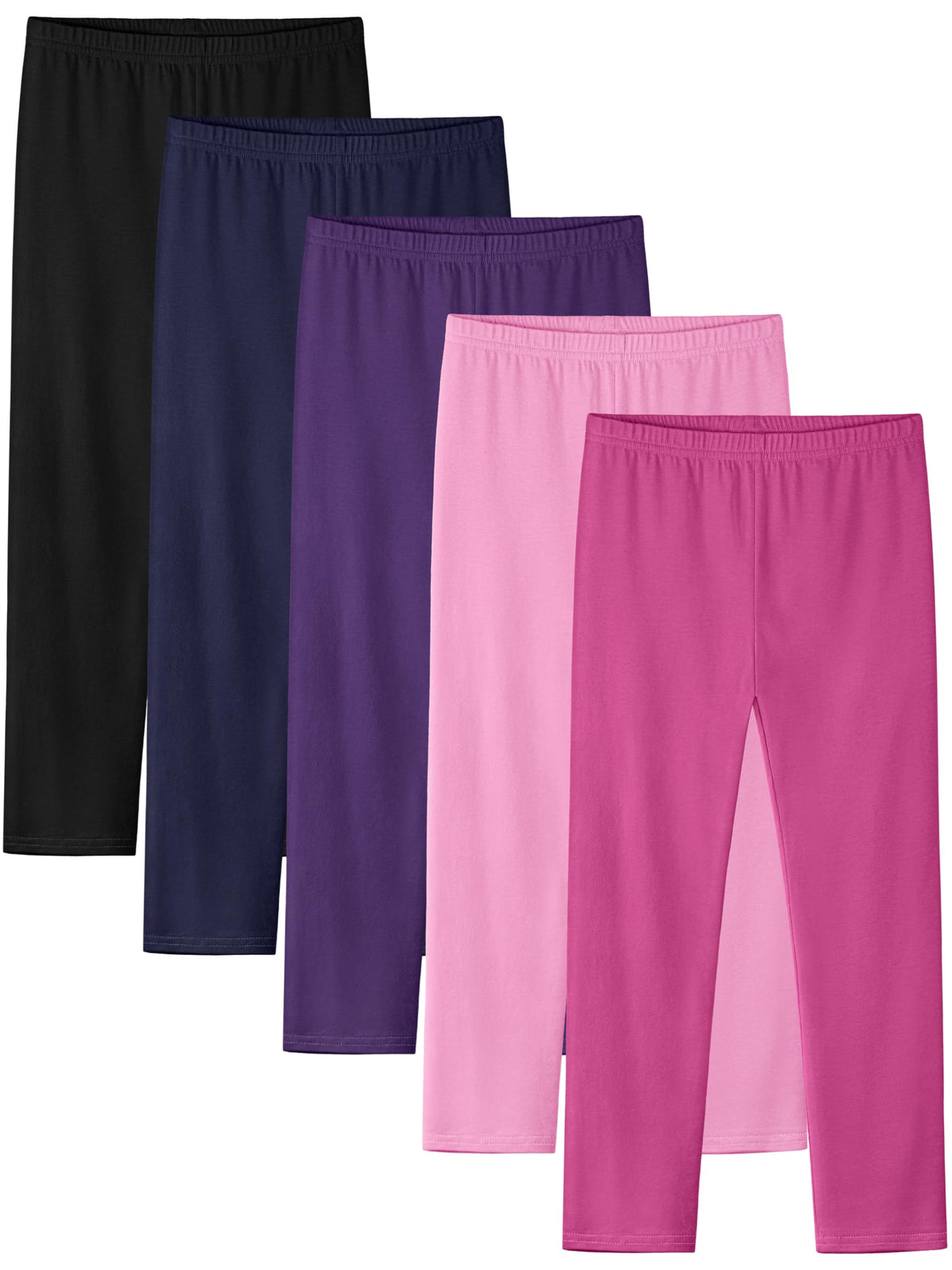 6 Pack Girls Leggings Cotton Tights for Toddler Kids Soft Yoga Pants
