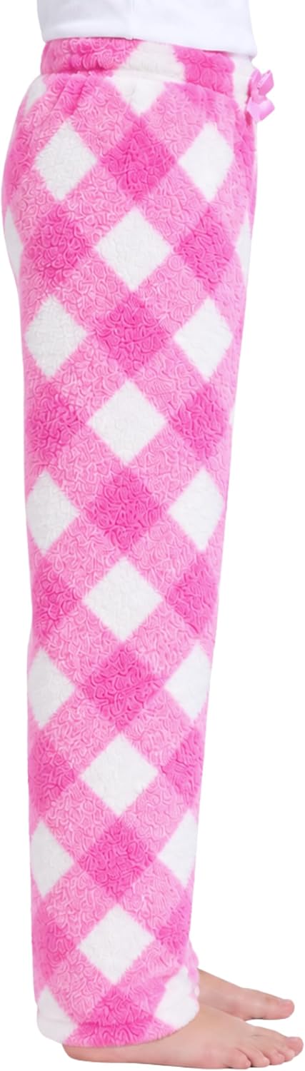 Just Love Girls' Plush Fleece Pajama Pants, Buffalo Plaid PJs