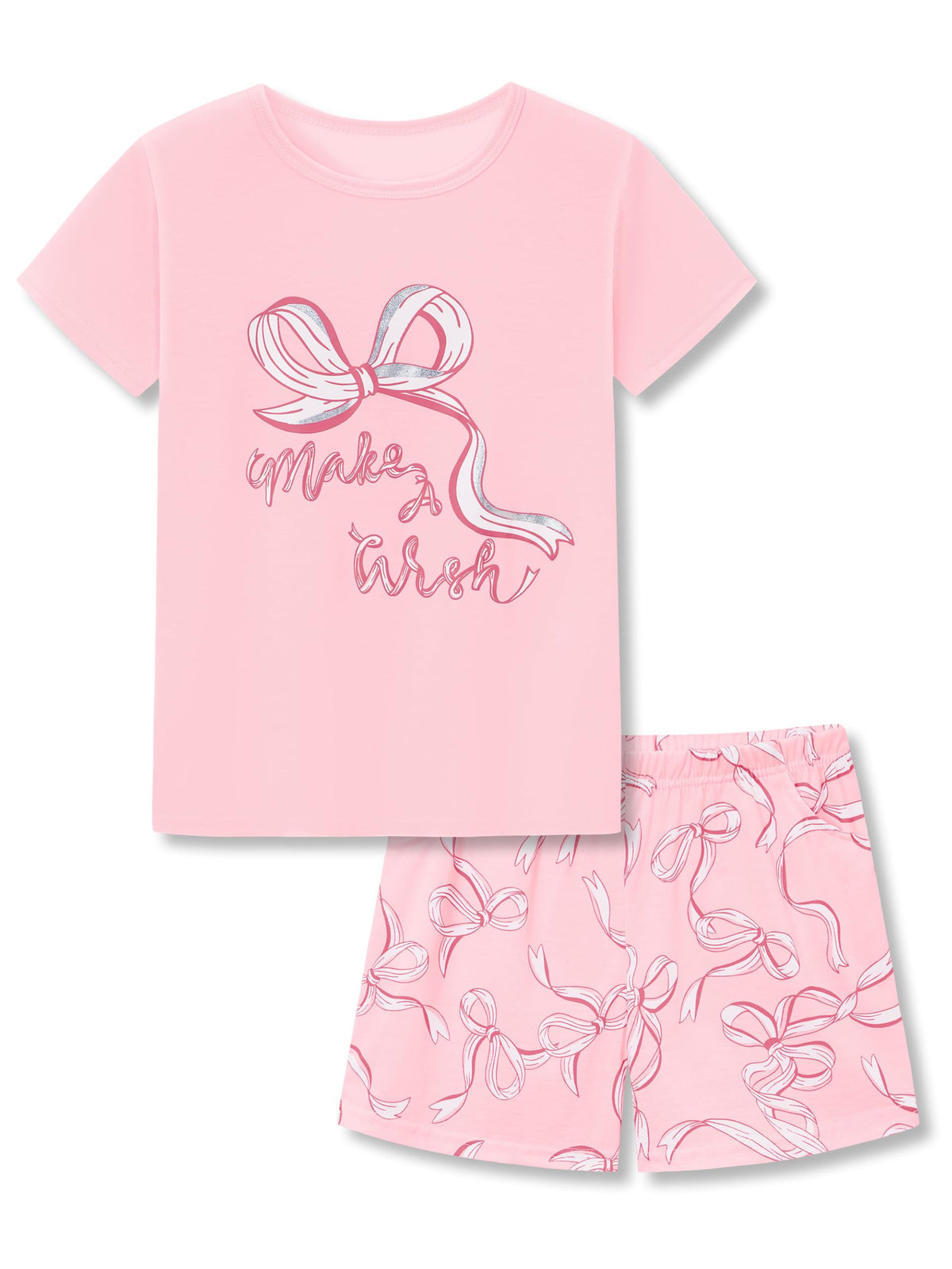 Topgal Girls Summer Pajama Set Cute Prints Short Sleeves Shorts Size 6-18