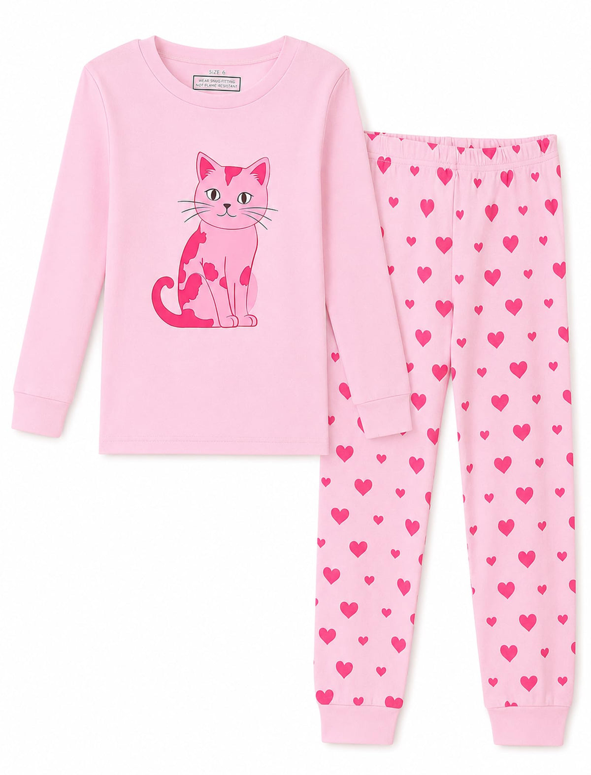 Mikrdoo Girls Pajamas 2 Piece Snug Long Sleeve Pjs Sets 4-14 Years