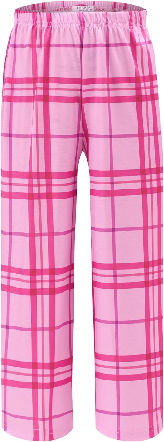 Ekouaer Girls Soft Pajamas Pants Cute Print Pattern PJ Bottoms Lounge Pants
