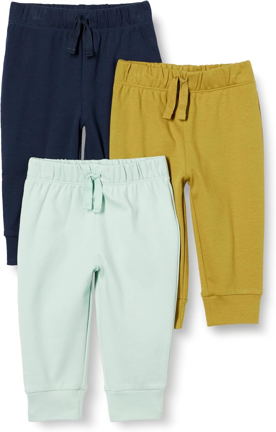 Amazon Essentials Unisex Babies' Cotton Pull-On Pants with Elastic Waist, Pack of 3