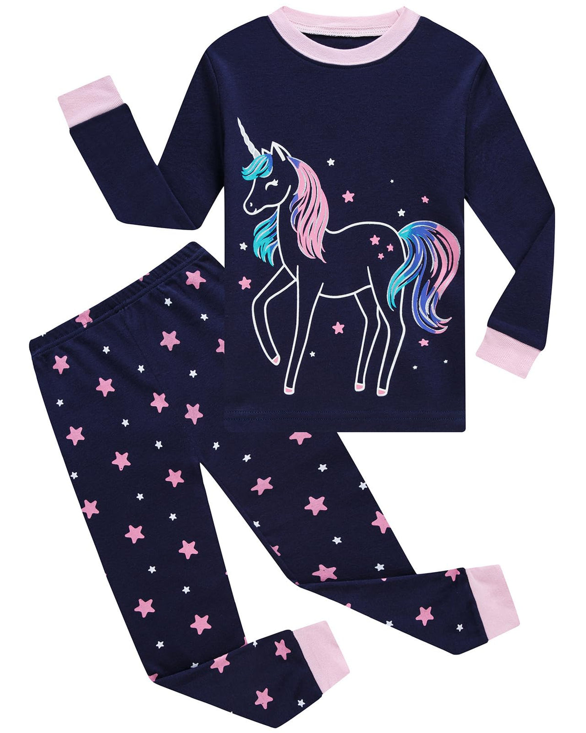 Little bety Girls Pajamas Toddlers Cotton Longsleeve Sleepwear 18M-16Year