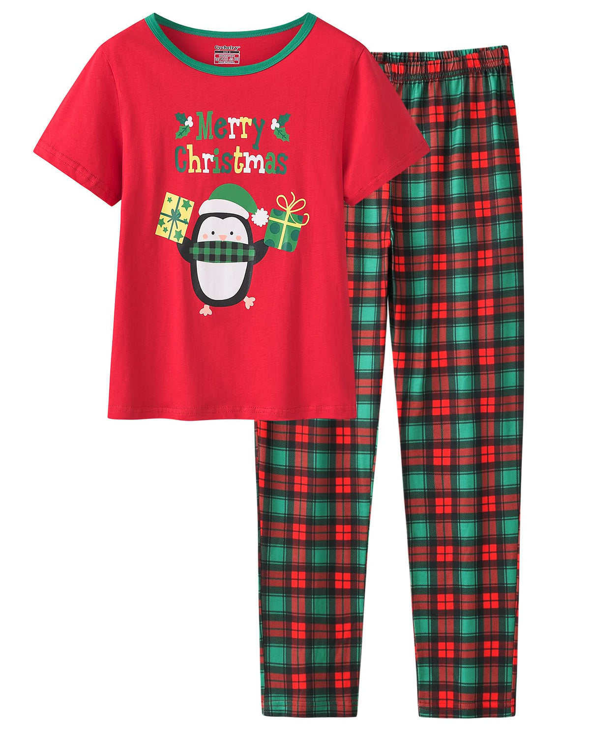 Big Girls Pajamas Lovely 2PCS Soft Cartoon Short Sleeve with Pants Sleepwear Teens PJS Clothes Size 6-16