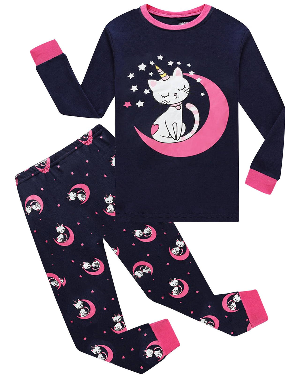 Little bety Girls Pajamas Toddlers Cotton Longsleeve Sleepwear 18M-16Year