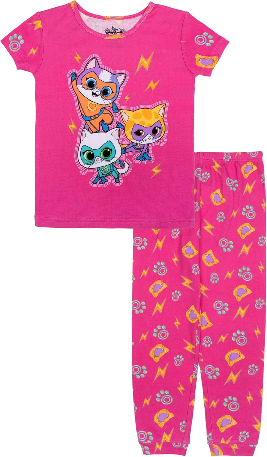 Disney Girls' 2-piece Snug-fit Cotton Holiday Matching Pajama Set, Soft & Cute for Kids