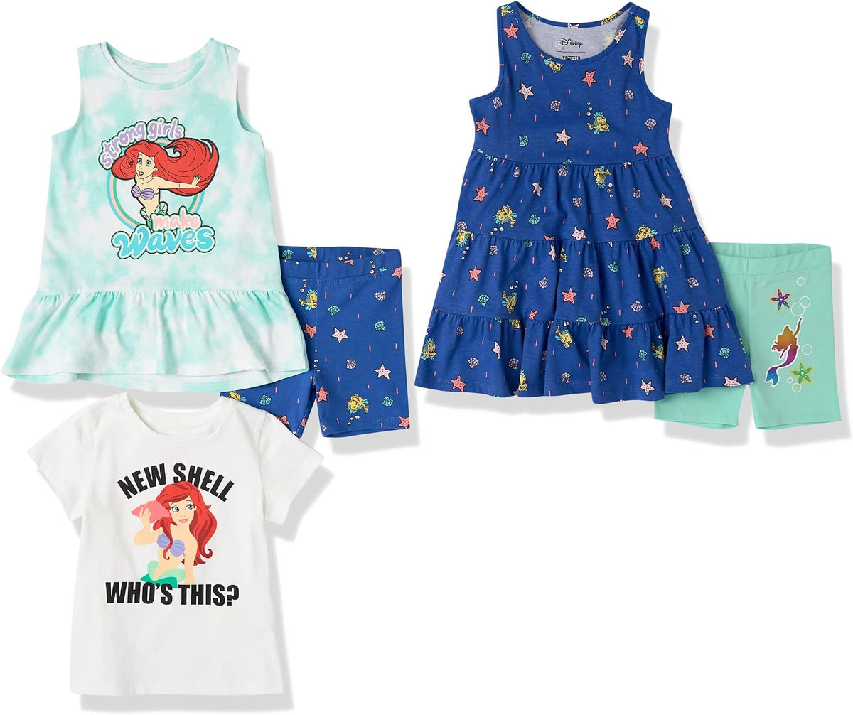 Amazon Essentials Disney | Marvel | Star Wars | Frozen | Princess Girls and Toddlers' Mix-and-Match Cotton Set, Pack of 5