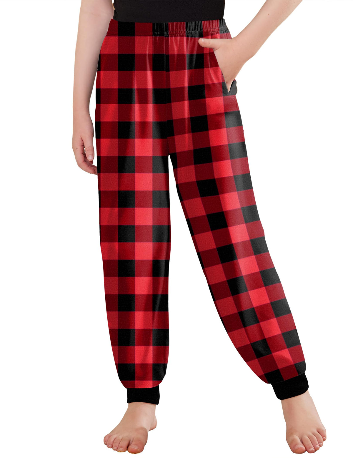 Arshiner Girls Pajama Pants Kids Plaid Pj Pants Comfy Lounge Bottoms
