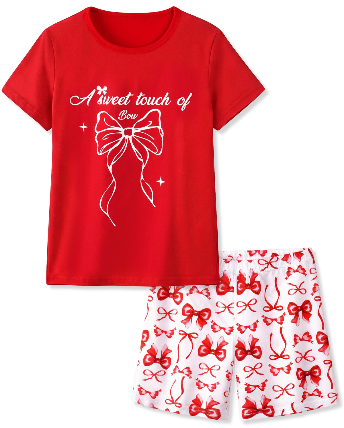 HONGTEYA Cotton Girls Clothes Kids Short Sleeve for 4-15T Years