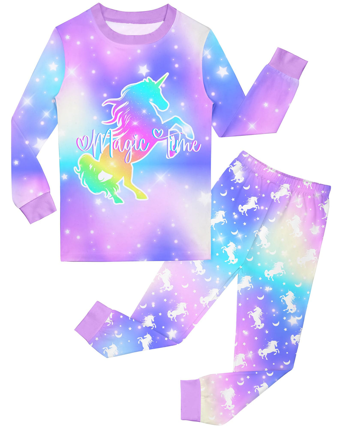 Girls Pajamas Toddler Kids Long Sleeve 2 Piece Pjs Set Unicorn Jammies Sleepwear 3T-10Y