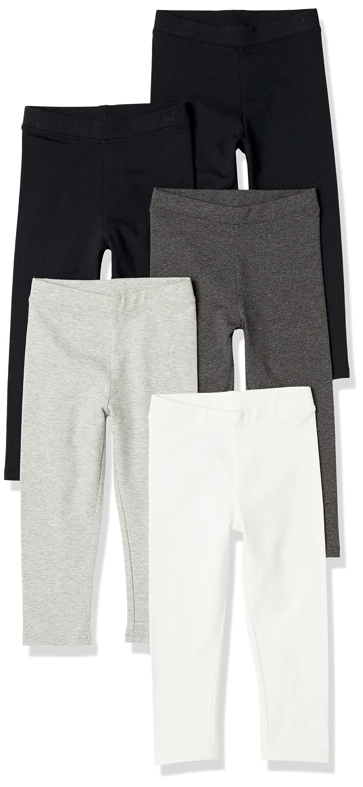 Amazon Essentials Girls' Cotton Stretch Leggings, Multipacks