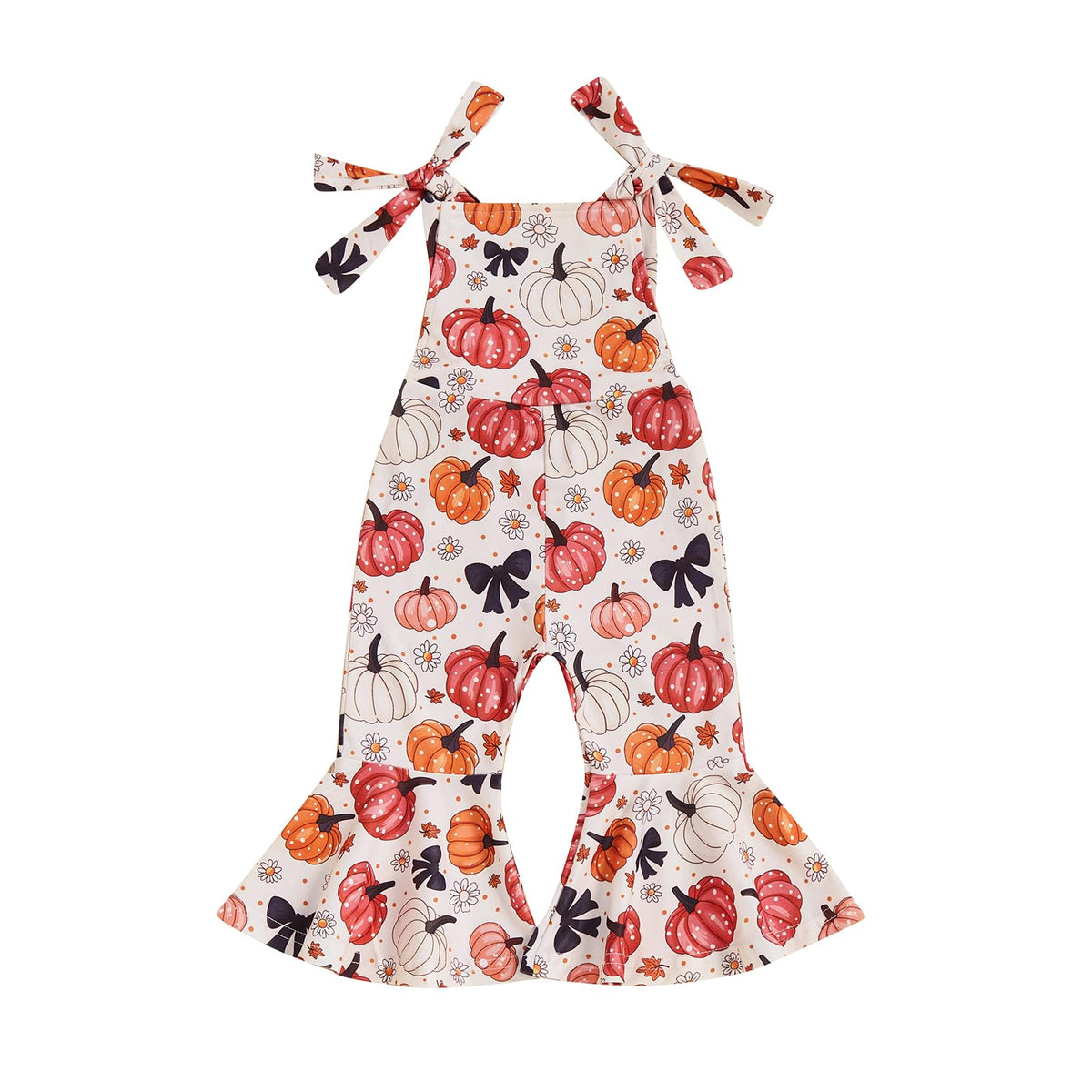 Toddler Baby Girl Bell Bottoms Romper Floral/Butterfly Overalls Suspender Flare Pants One Piece Strap Jumpsuit