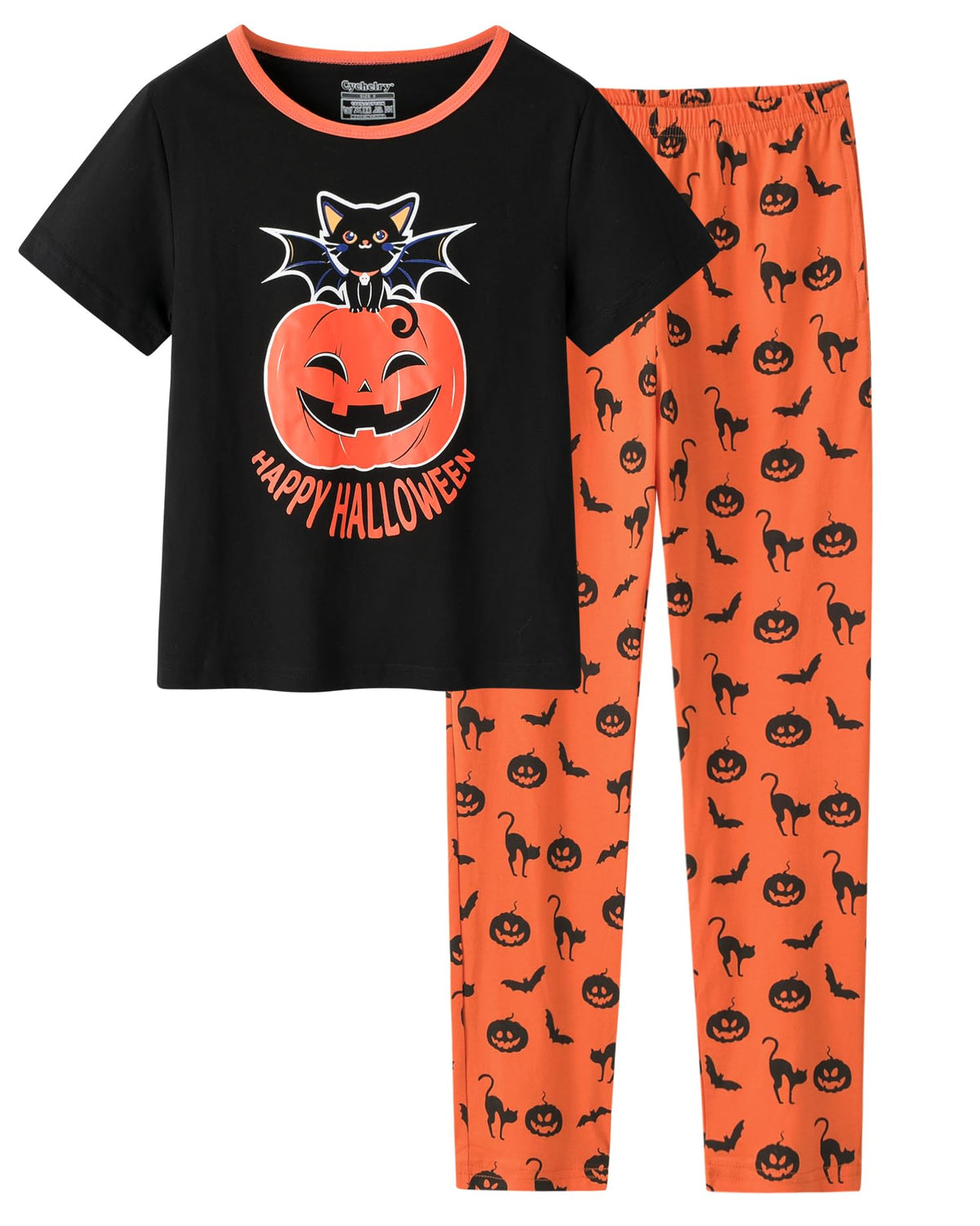 Big Girls Pajamas Lovely 2PCS Soft Cartoon Short Sleeve with Pants Sleepwear Teens PJS Clothes Size 6-16
