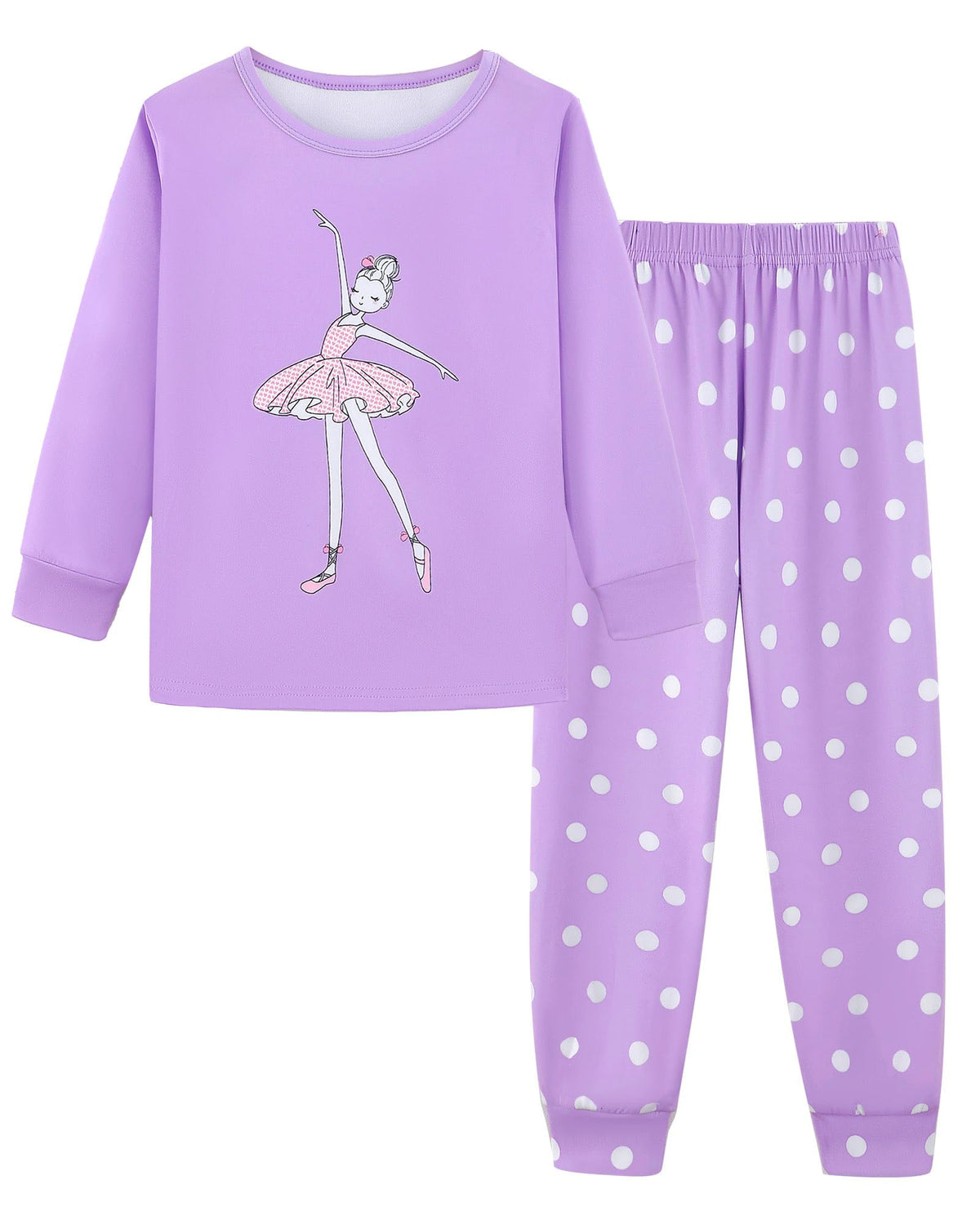 Mikrdoo Girls Pajamas Set Long Sleeve Top and Pants 2 Piece Sleepwear