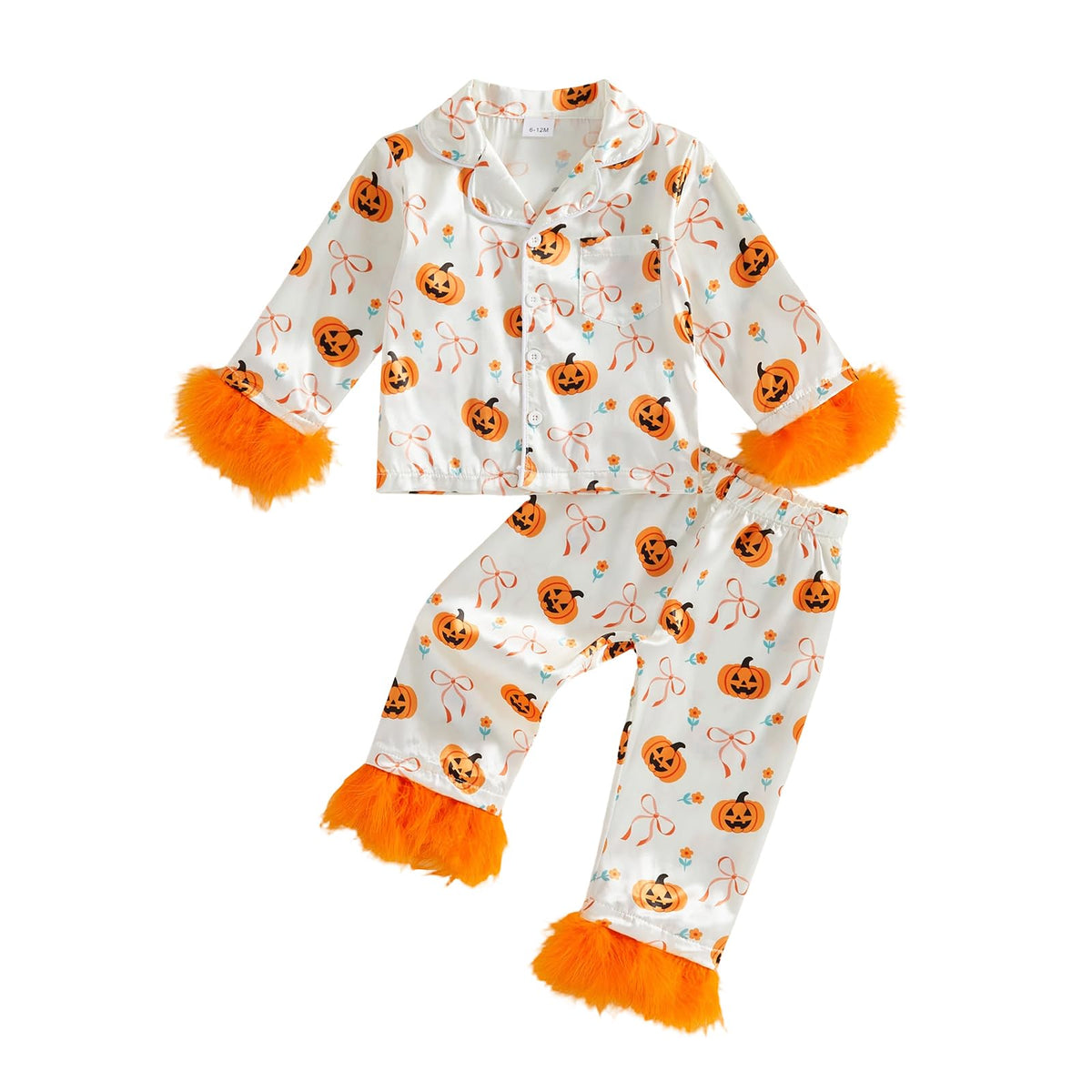 Hnyenmcko Kids Toddler Girl Halloween Pajamas Satin Shirts Pants Pjs Set
