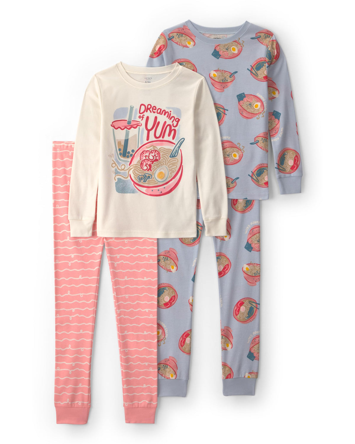 Carter's Girls' 4-piece Tight Fit Cotton Pajama Set