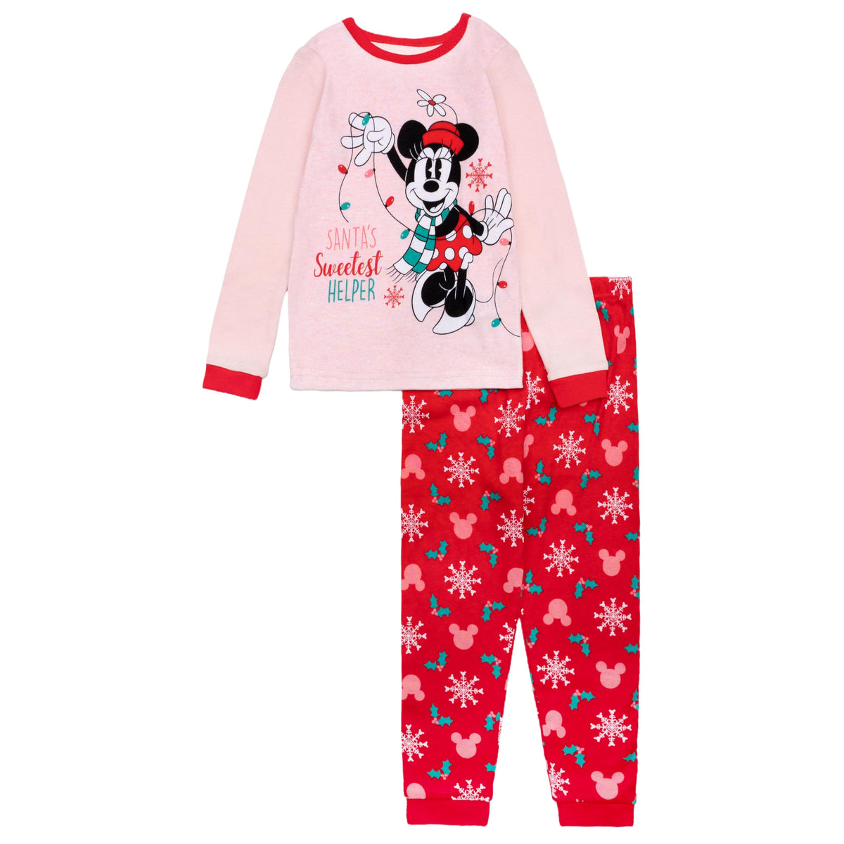 Disney unisex-child 2-piece Snug-fit Cotton Holiday Pajama Set, Soft & Cute for Kids