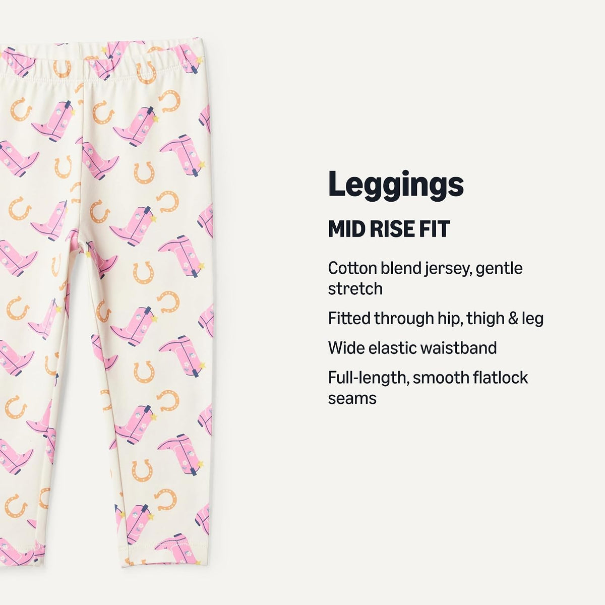 Amazon Essentials Girls' Cotton Stretch Leggings, Multipacks