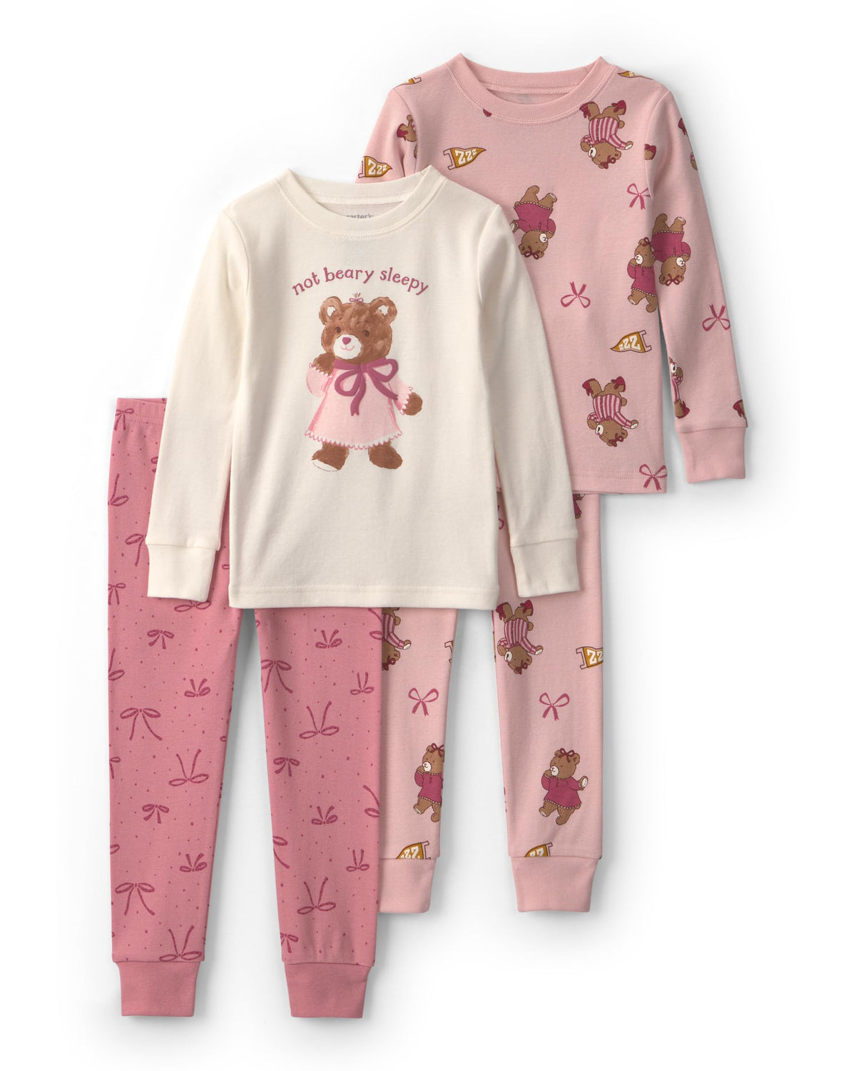 Carter's Girls' 4-piece Tight Fit Cotton Pajama Set