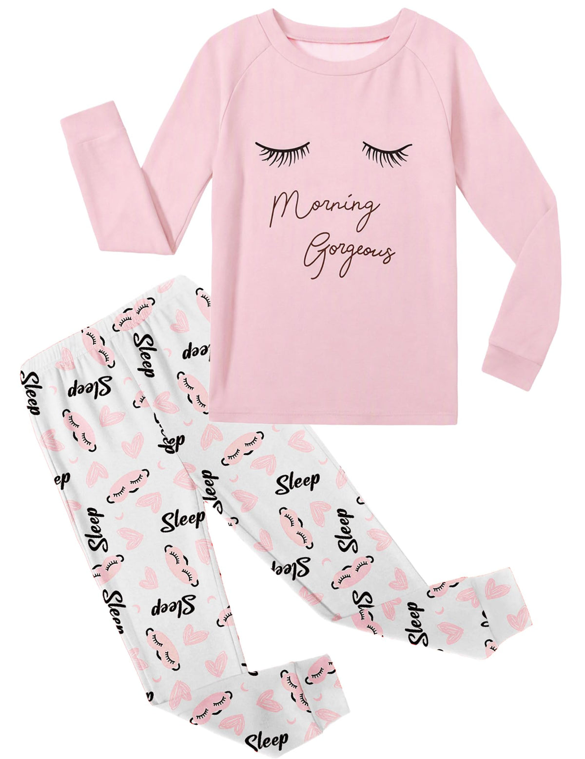 Arshiner Girls Pajamas Long Sleeve Snug Fit Pjs Set Kids Cute Sleepwear