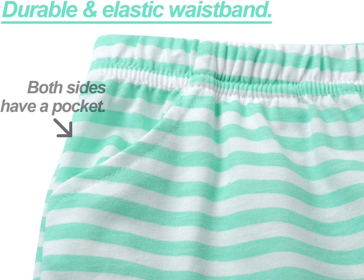 Cozchique Girls Striped Soft Short Sleeve & Shorts Pajama Set Sizes 4T-18