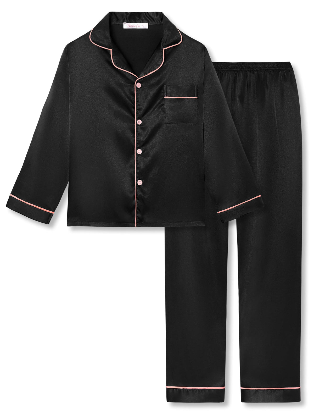 Topgal Girls Pajama Set, Coat Style Button Front, Size 6-16