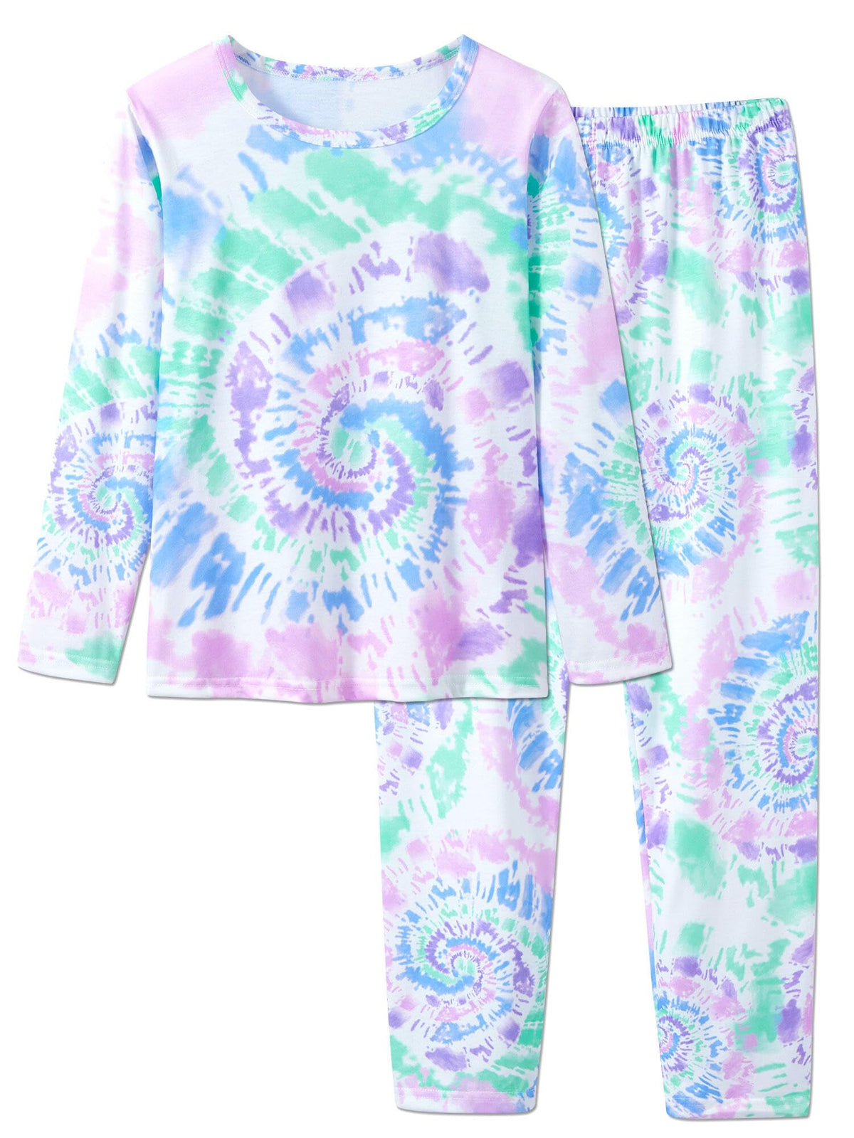 Tebbis Girls Long Sleeve Pants 2 Piece Trendy Print Pajama Set Size 6-18