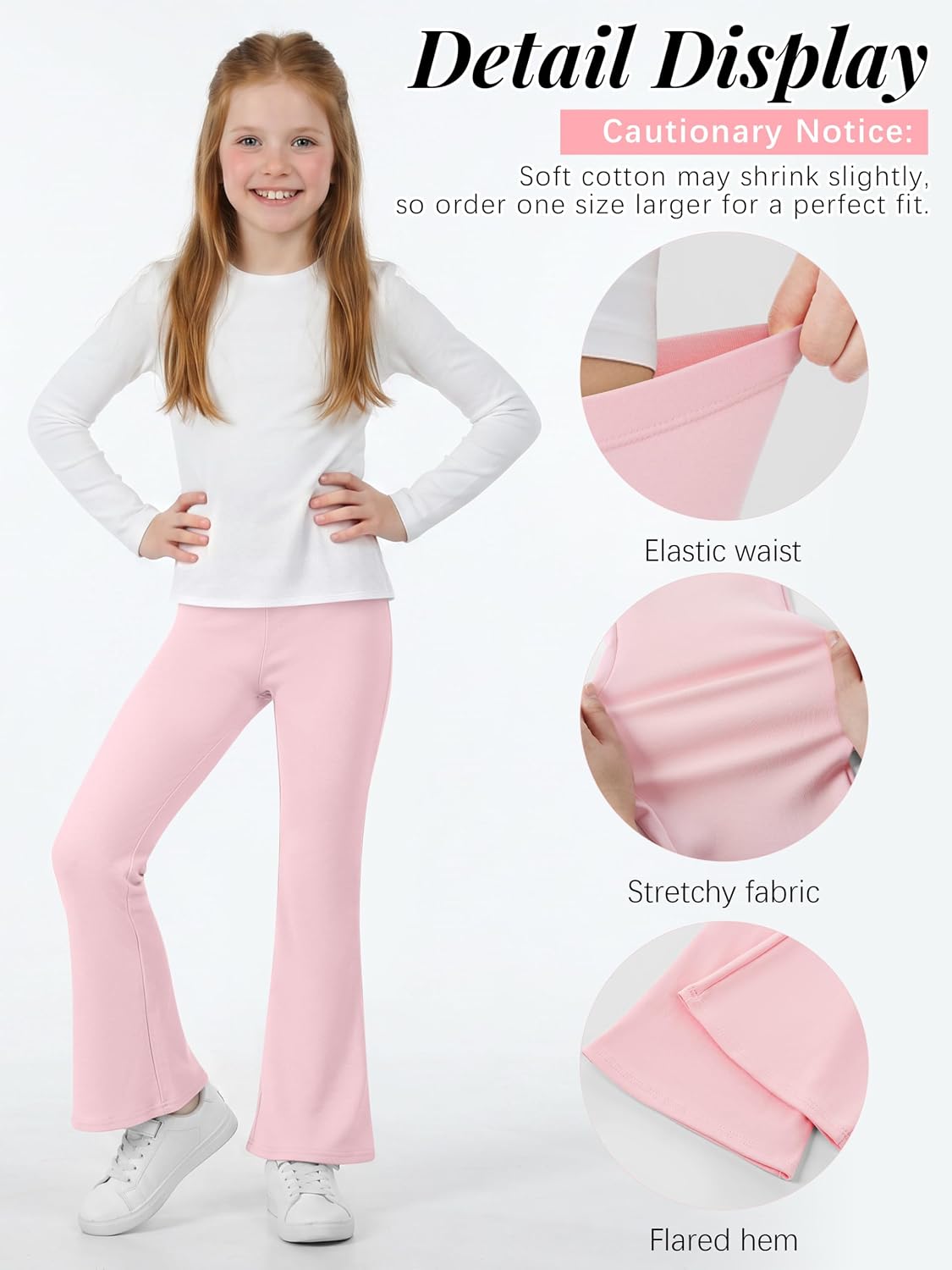 Resinta 5 Pack Girls Flare Leggings Cotton Blend Soft Flared Pants 5-14Y