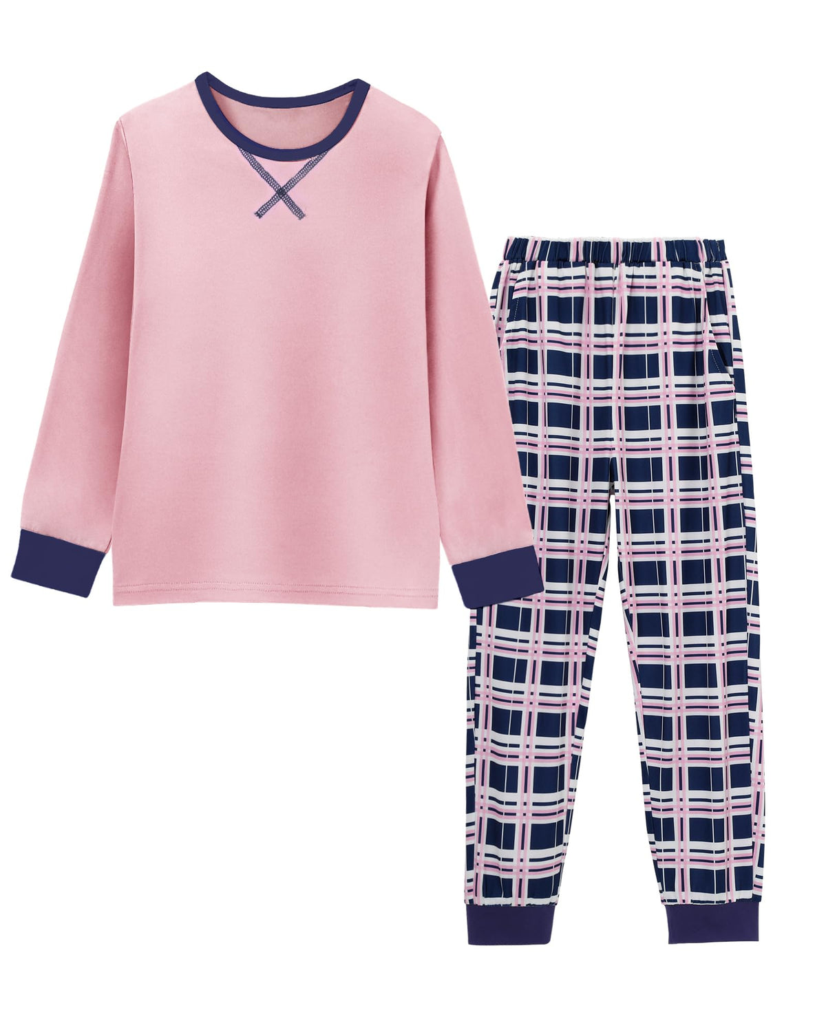 CARETOO Girls Pajamas 2 Piece Long Sleeve Long Pants Pajama Set Kids Cute Pj Soft Holiday Sleepwear Size 7-13