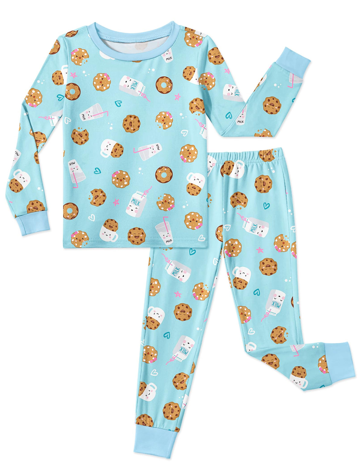 Arshiner Girls Pajamas Cute Snug Fit Long Sleeve Pjs Set Kids Sleepwear