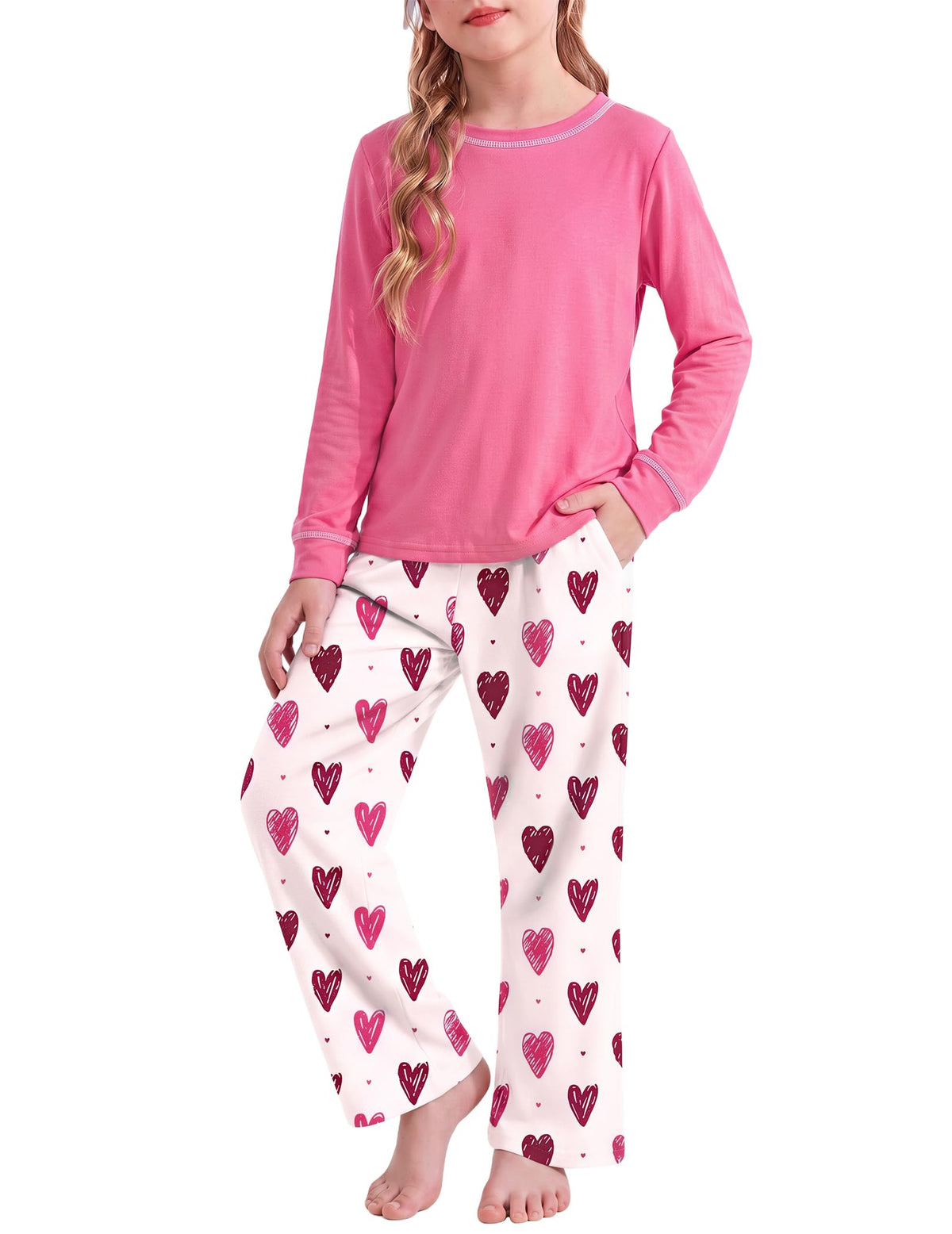 Arshiner Girls Pajamas Set 2 Piece Long Sleeve Sleepwear Cozy Pj Loungewear