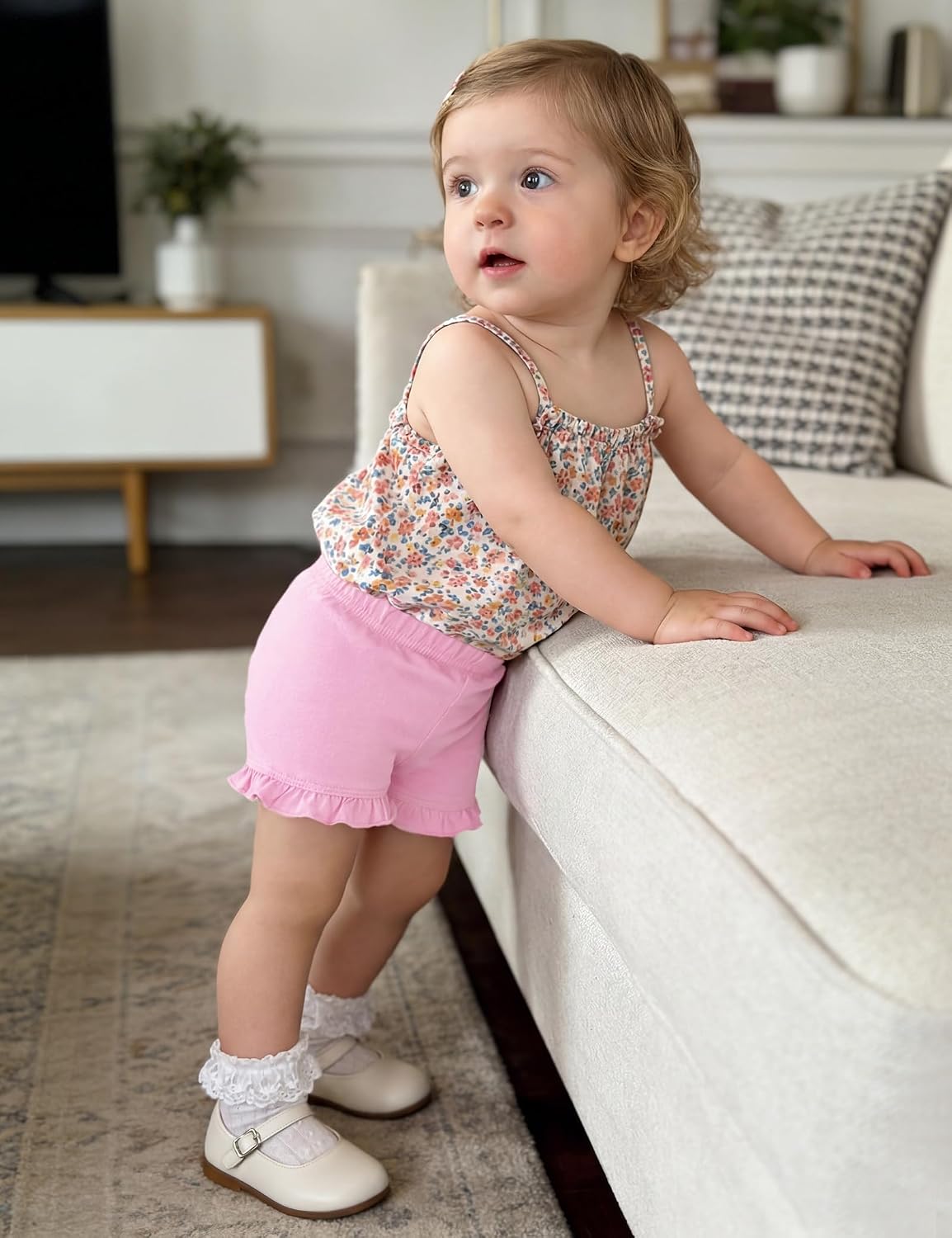 3 Pack Baby Girls Ruffle Shorts Toddler Cotton Dance Shorts Soft Summer Clothes Size 18M-5T