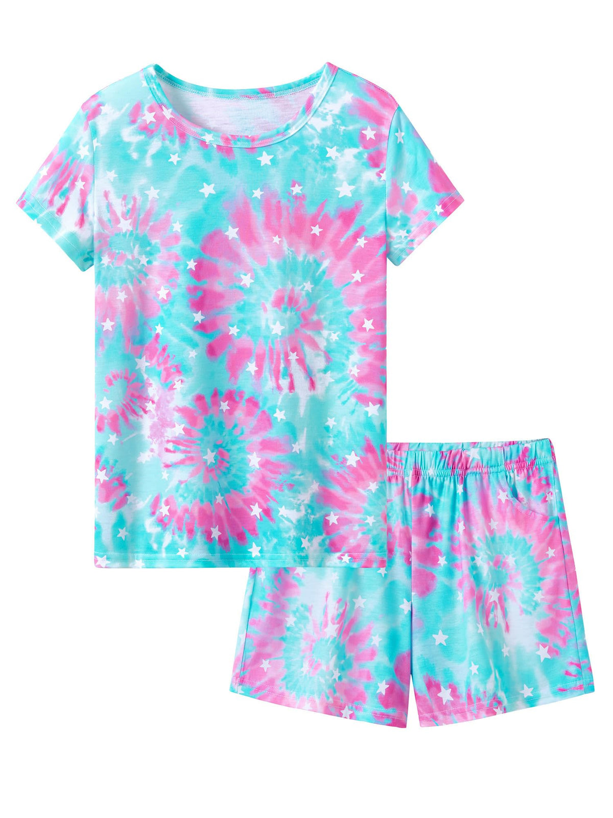 Topgal Girls Summer Pajama Set Cute Prints Short Sleeves Shorts Size 6-18