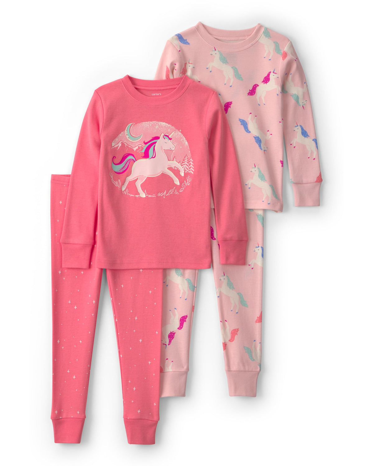 Carter's Girls' 4-piece Tight Fit Cotton Pajama Set