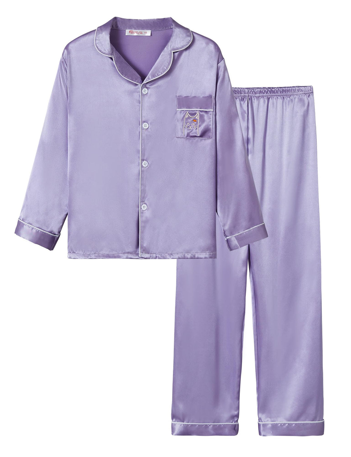 Topgal Girls Pajama Set, Coat Style Button Front, Size 6-16