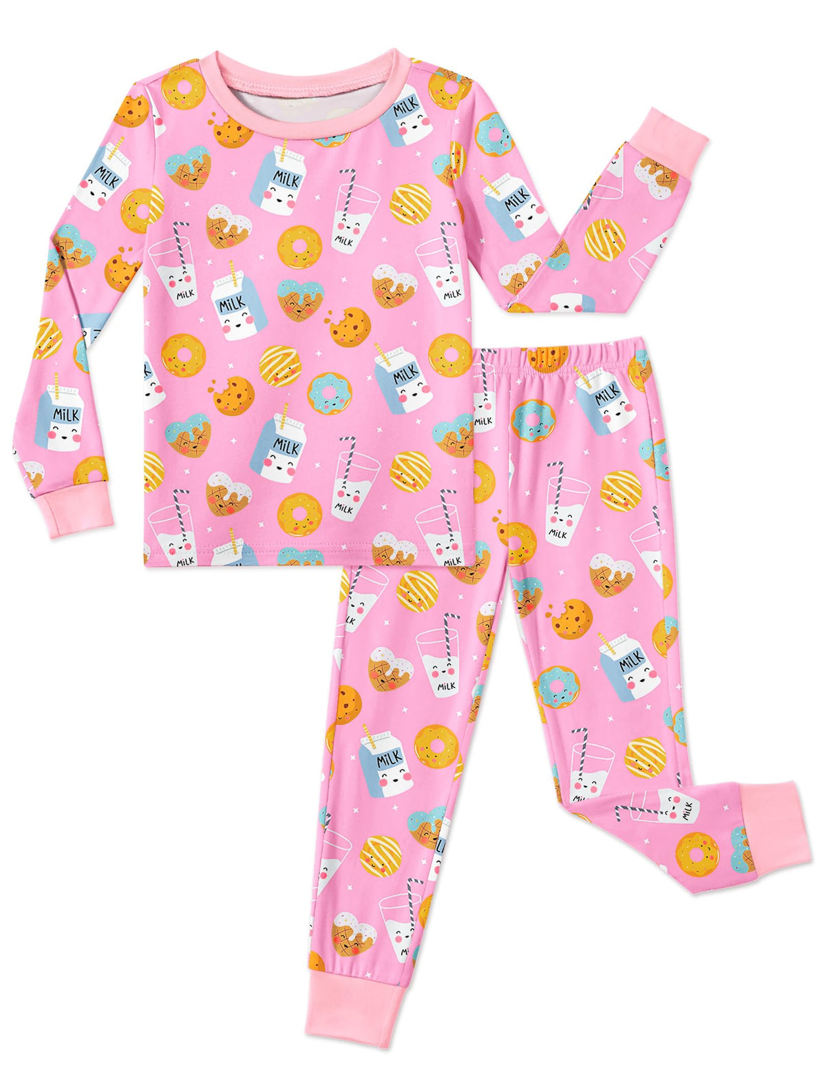 Arshiner Girls Pajamas Cute Snug Fit Long Sleeve Pjs Set Kids Sleepwear
