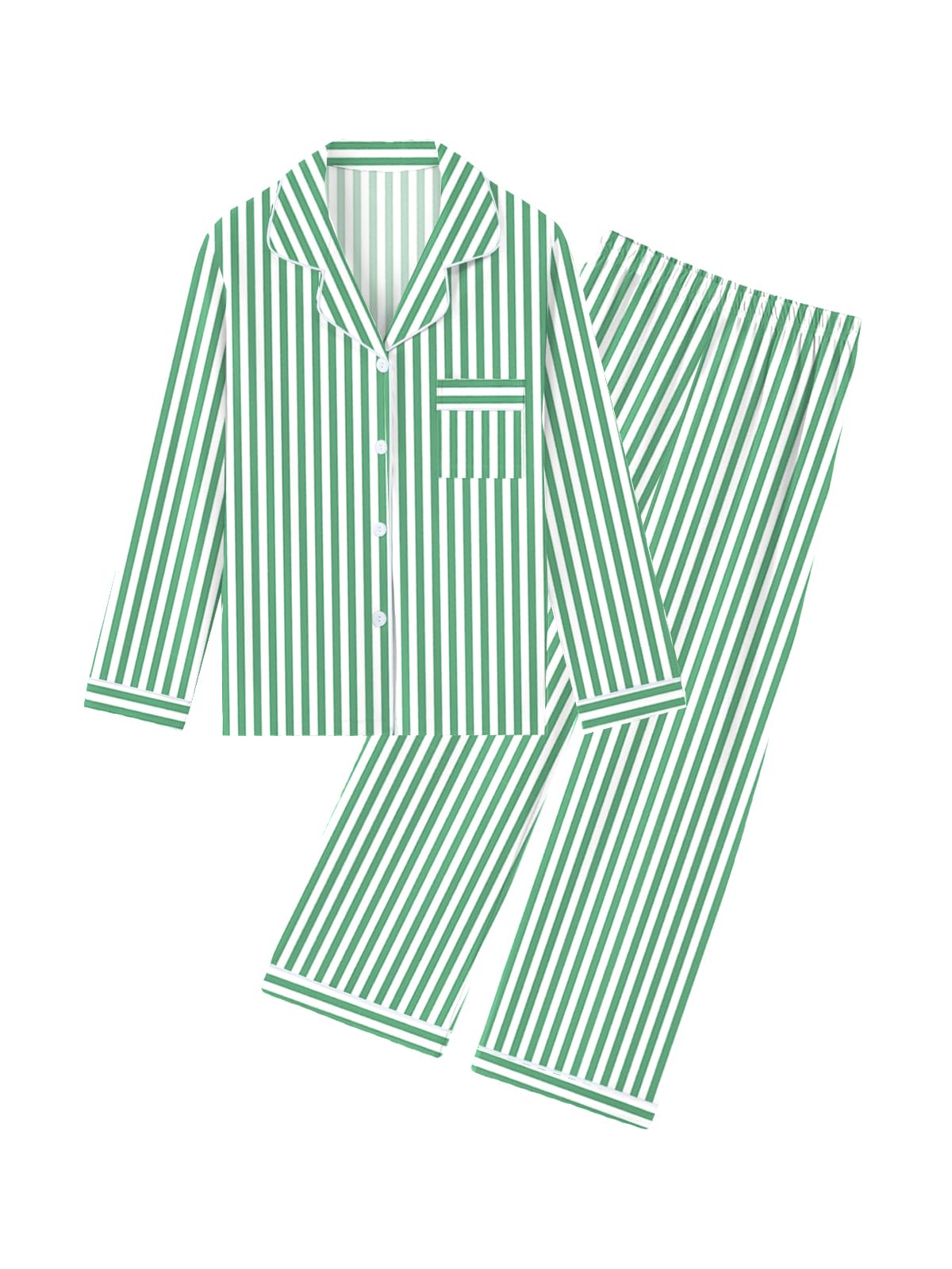 QZH.DUAO Girls Women Pajamas Set Cotton Long Sleeve Top Pjs 5Years-L