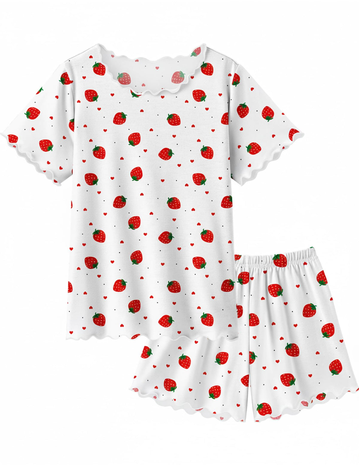 Arshiner Girls Pajamas Short Sleeve Lounge Set Soft Shirring Summer Pjs