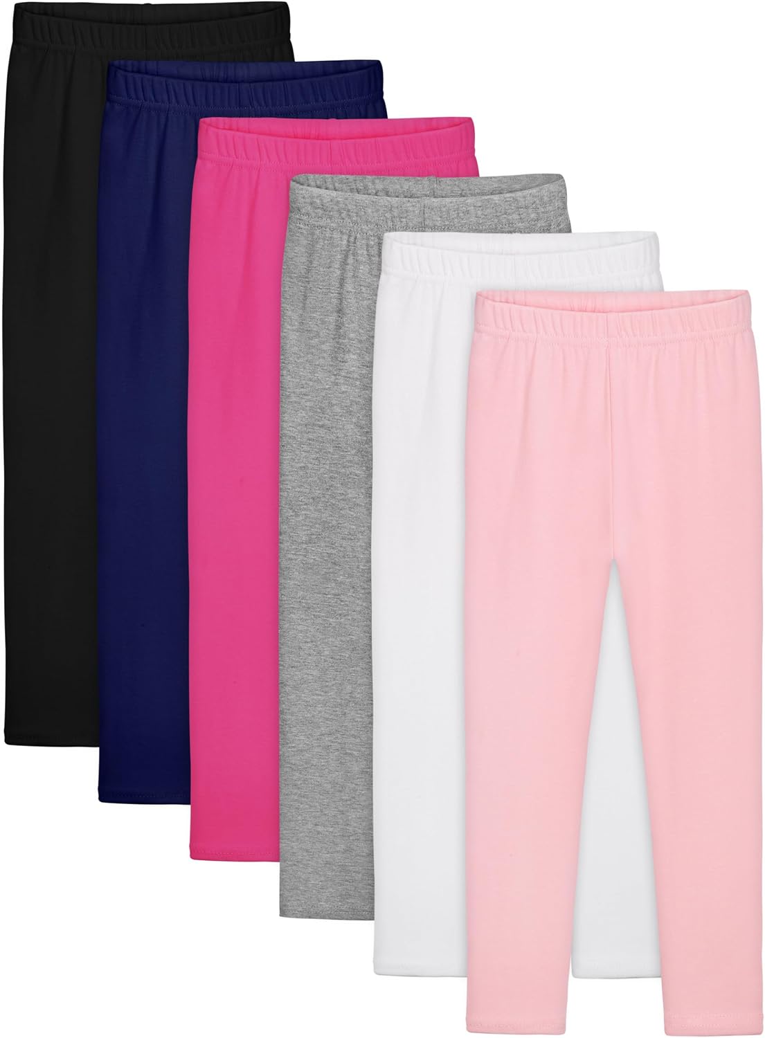 Resinta 6 Pack Girls Cotton Leggings Toddler Pants Kids Yoga Pants Tights
