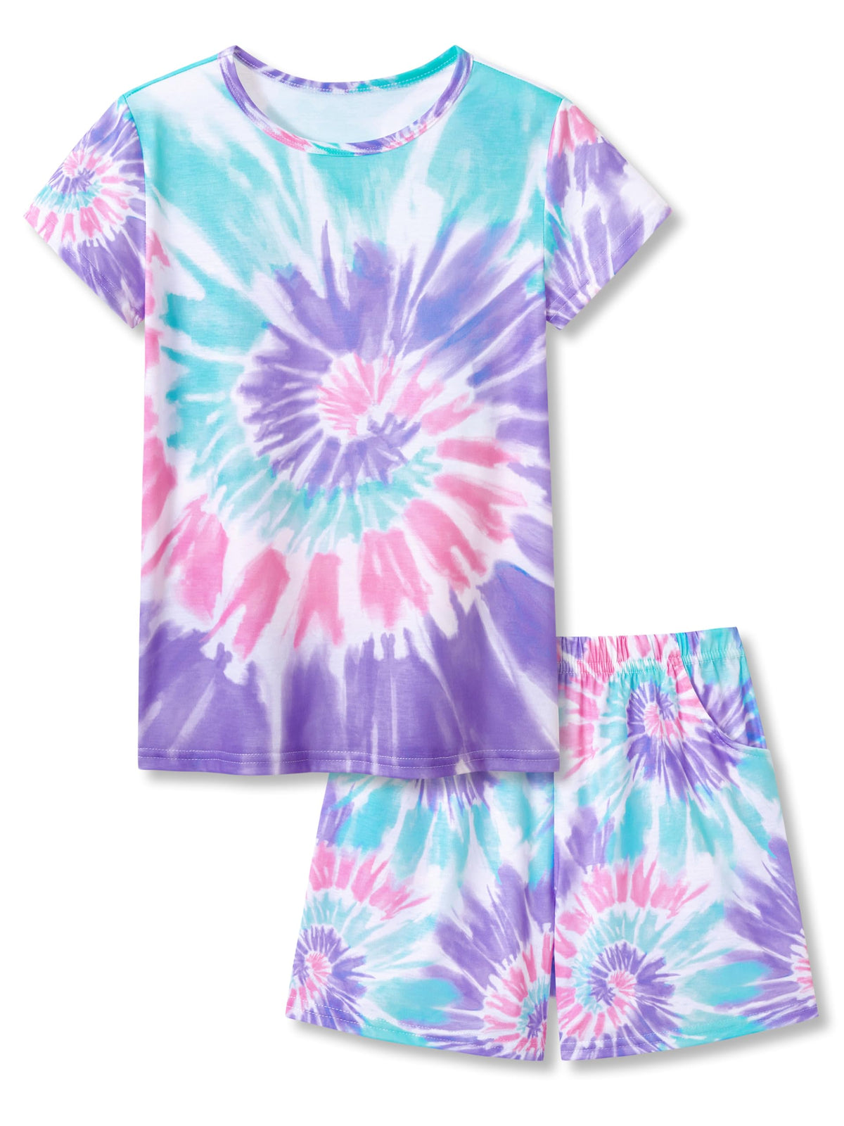 Topgal Girls Summer Pajama Set Cute Prints Short Sleeves Shorts Size 6-18