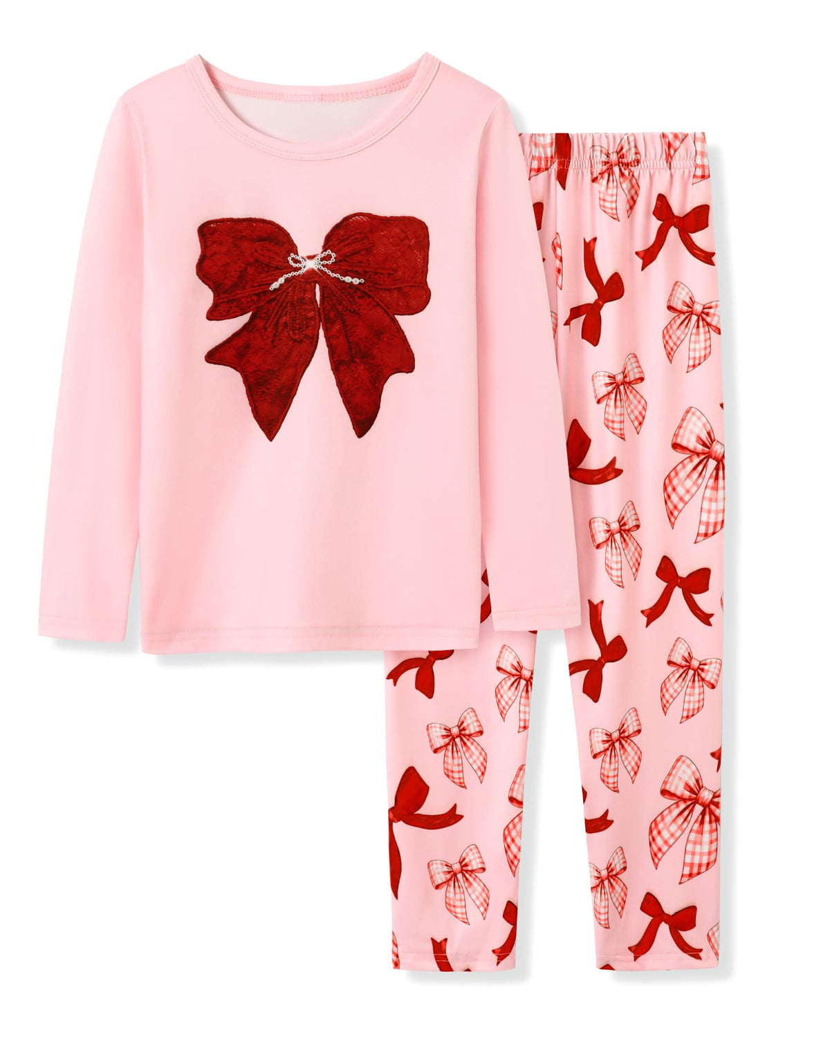 CARETOO Girls Pajama Set Long Sleeve Top Long Pants Pajamas Kids Tie Dye Cute Pattern Pj Sets Sleepwear for 3-12Y