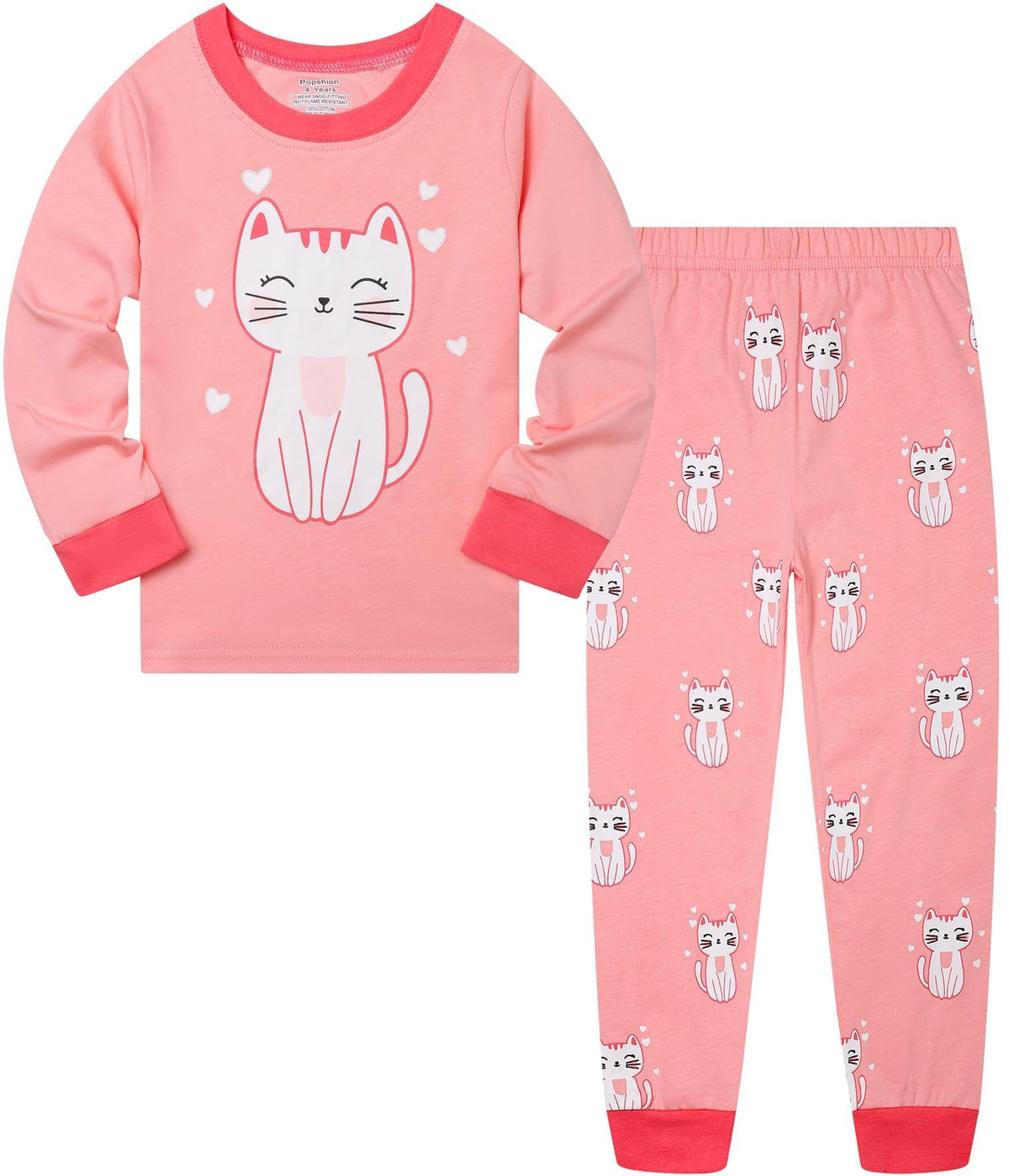 Toddler Girls Pajamas Sets Girls 2 Piece 100%Cotton Winter Long Sleeve Pjs
