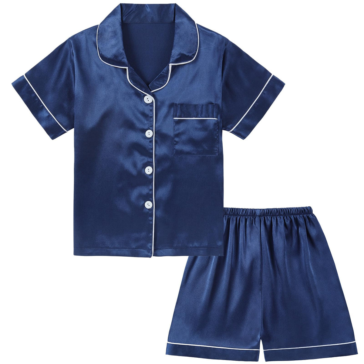 DIPUG Girls Pajamas Satin Pjs Short Sleeve Sleepover Party Gift