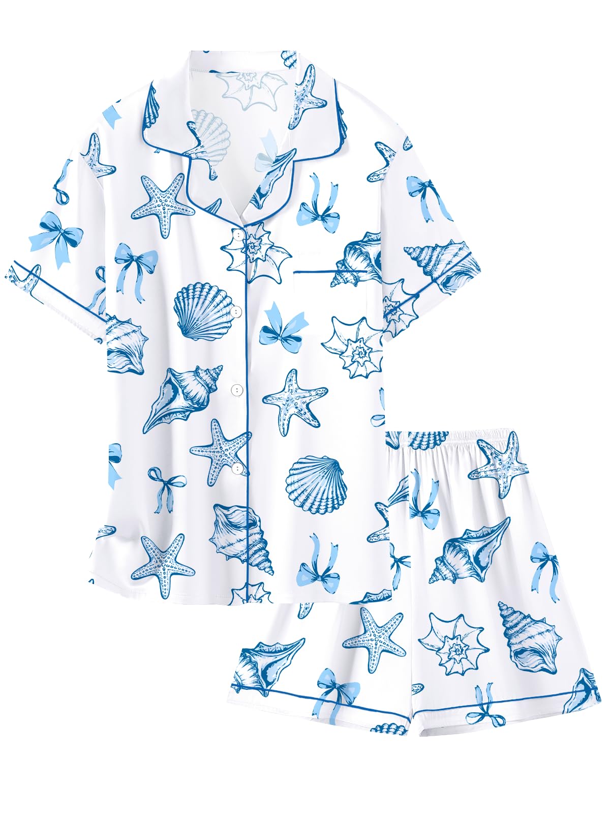Girls & Womens Satin Pajamas Set, Silk Button-Down Sleepwear 2 Piece Nightwear, 3 Years - Women XXL