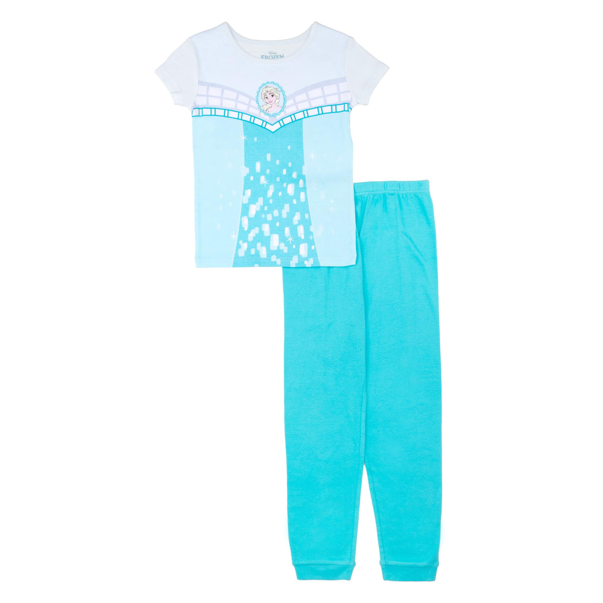 Disney Girls' 2-piece Snug-fit Cotton Holiday Matching Pajama Set, Soft & Cute for Kids