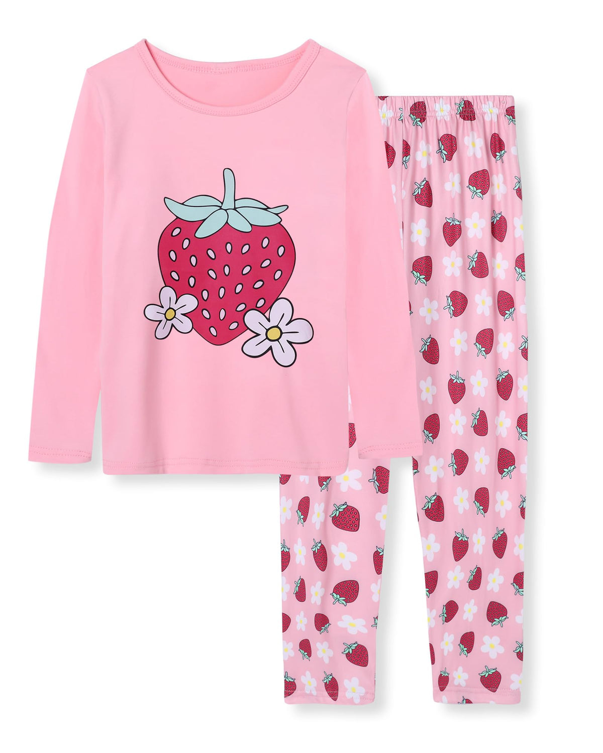 CARETOO Girls Pajama Set Long Sleeve Top Long Pants Pajamas Kids Tie Dye Cute Pattern Pj Sets Sleepwear for 3-12Y