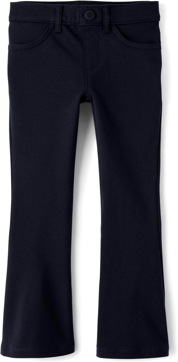 The Children's Place Girls' Uniform Ponte Flare Leg Pants