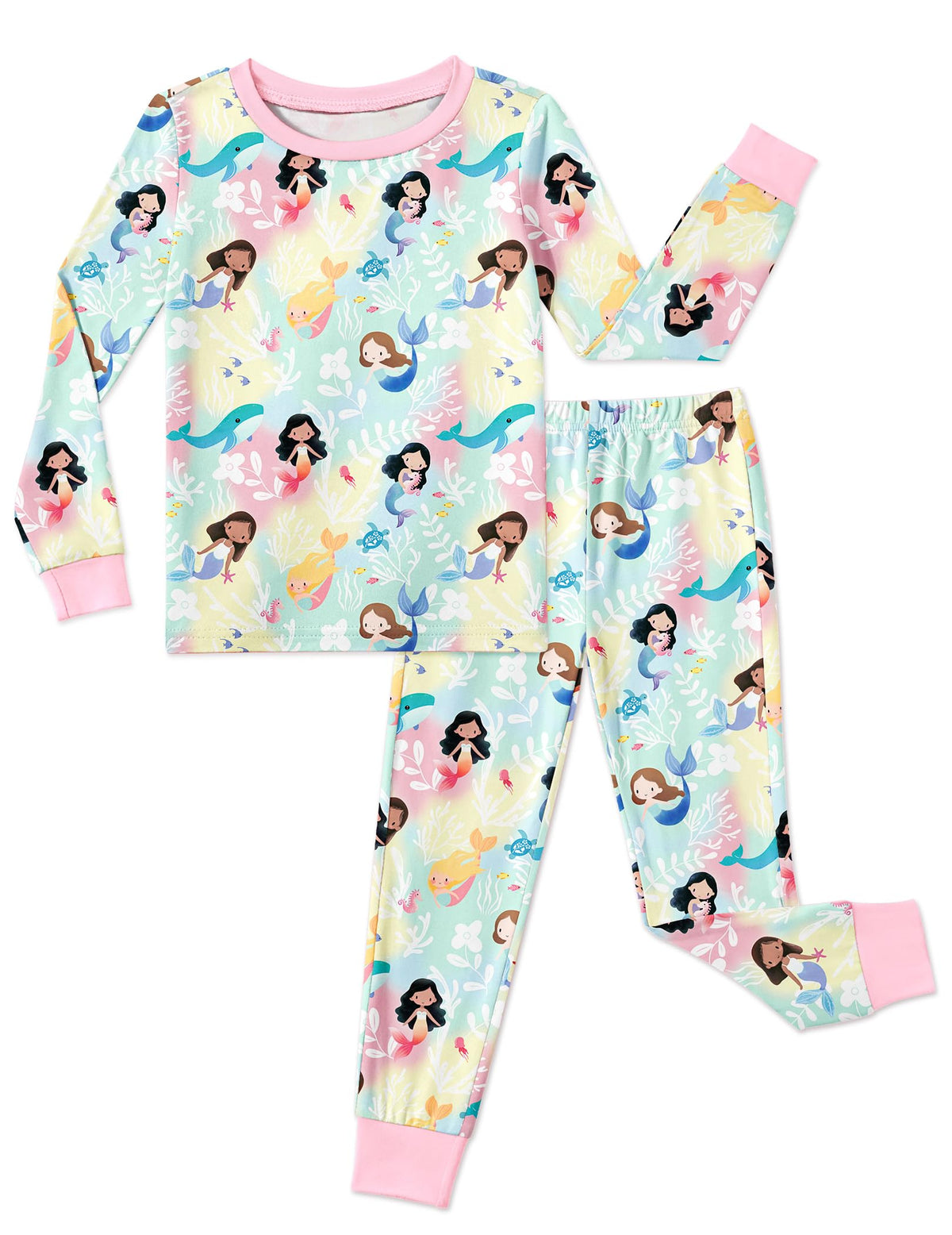 Arshiner Girls Pajamas Cute Snug Fit Long Sleeve Pjs Set Kids Sleepwear