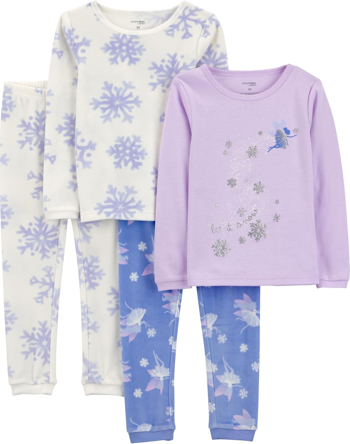Simple Joys by Carter's Girls' 4-piece Polyester Pajamas